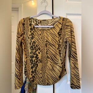 Animal Print Long Sleeve Top